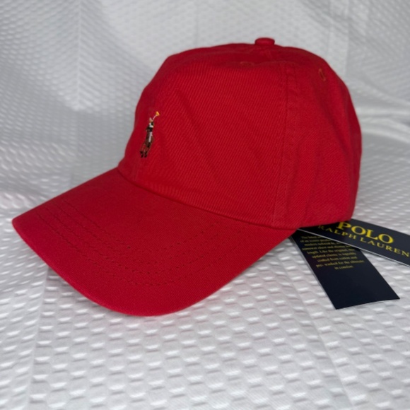 AUTHENTIC POLO RALPH LAUREN RED CLASSIC SPORT CAP HAT ONE SIZE UNISEX NEW M/L - Picture 4 of 6